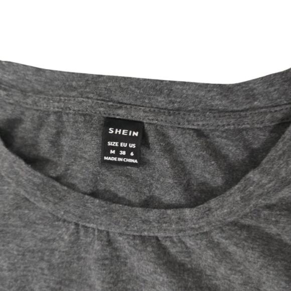 Alien Graphic Tee Shein Gray "Travel Around the World" Shirt – Size M - Picture 2 of 2